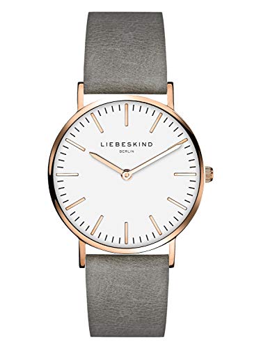 Liebeskind Damen Analog Quarz Uhr mit Lederarmband Roségold