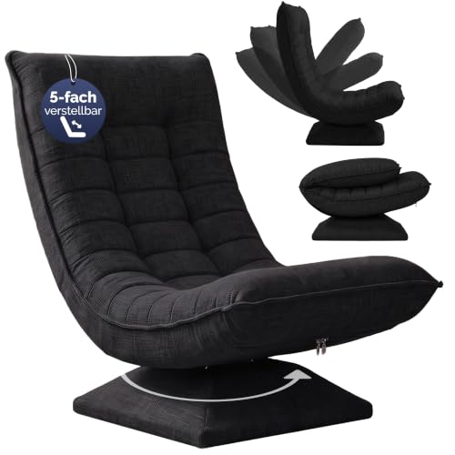 CASARIA Relaxsessel mit Verstellbarer Rückenlehne Schwarz