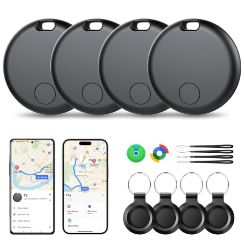 Dual System Smart Tracker Tag, Bluetooth Schlüsselfinder für Android e iOS | Air tracker Tag Kompatibel mit Apple Find My & Google Find Hub, Schlüssel Finder für Koffer und Schlüsselanhänger (4er-Pack)