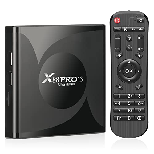Android 13.0 TV Box, TV Box 4GB RAM 32GB ROM RK3528 Quad-Core 64bit Cortex-A53 Support 2.4/5.0GHz dual-Band WiFi BT5.0 3D 8K 1080P H.265 10/100M Ethernet HDMI2.0