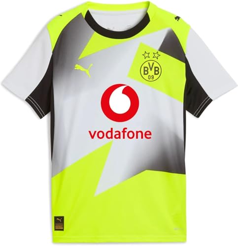 PUMA BVB Away Jersey Replica Jr with Sponsor Silver Mist-Yellow ALERT - 164