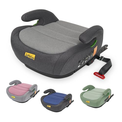 Jovikids Sitzerhöhung Auto Kinder ISOFIX, ECE R129 Kindersitzerhöhung 125-150cm, Verdickter Stoffbezug & Isofix Einführhilfe, Leicht Waschbar