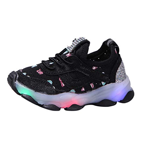 Tennisschuhe für Kleinkinder, Größe 8, LED-Schuhe, Kinder, Babyschuhe, Größe 00, Schwarz , 18-24 Monate