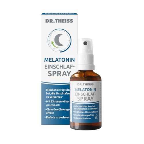 Dr. Theiss Melatonin Einschlaf-Spray | 50ml | Mit Melatonin & Passionsblumenextrakt | Vegan und ohne Zucker | Zitrone-Minzgeschmack