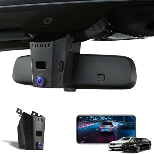 4K-Dashcam für BMW 5er und 7er Reihe 2018–2023 530i, 540i, 530e, M550i, 740i, 750i, M760i, 745e Xdrive (G30/G11), 2160P UHD-Video, WLAN und App, Loop-Aufzeichnung, G-Sensor