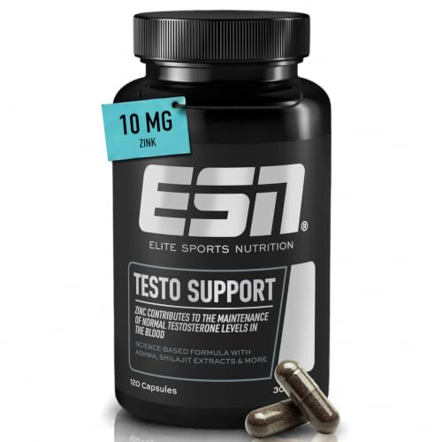 ESN Testo Support Kapseln, 120 Kapseln, Testosteron Support mit Maca, Zink