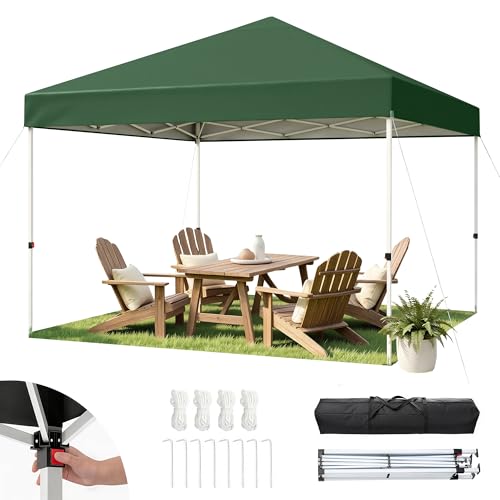 Hawthyhome Pavillon 3x3 Wasserdicht Stabil Winterfest, Faltpavillon 3x3 mit Tragetasche, Pop Up Pavillon UV Schutz 50+, Faltbar Höhenverstellbar Partyzelt Gartenpavillon Für Outdoor Camping, Grün
