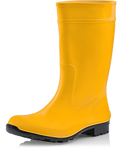 Ladeheid Damen Gummistiefel 100% Wasserdticht Regenstiefel Damen LA-967 (Gelb/Schwarz, 41 EU)