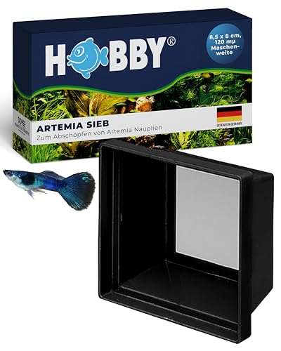 HOBBY Aquaristik Artemia Sieb I 8,5 x 8 x 4,4 cm I Sieb zum Abschöpfen von Artemia Nauplien I Artemien Lebendfutter-Sieb mit 120 µm Maschenweite I Artemia Zucht Zubehör