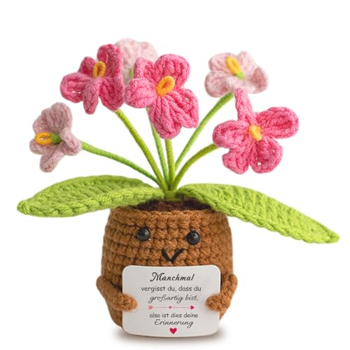 Aruigu Geschenke für Frauen, Handgefertigtes Häkelblume mit Karte, Geschenk & Ermutigungsgeschenke für Mutter Geburtstag Geschenk für Paare, personalisierte Geschenke