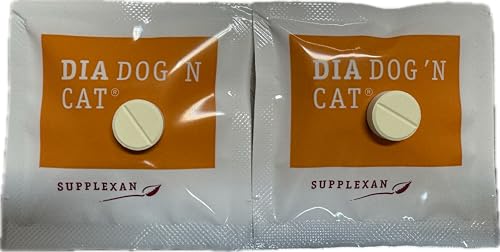 Herbagarten Wurmmittel-Set: Wurmkur Hund, Hilfe bei Entwurmung 2 Tabletten + 2 x Dia DOG'N CAT Hunde, diätetisches Mittel bei Durchfall