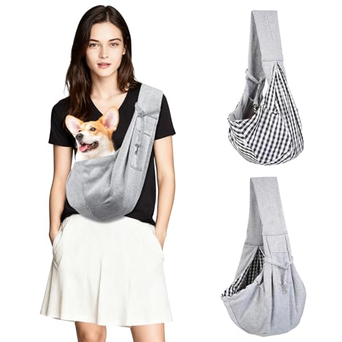 Hundetragetasche, Tragekraft bis 7.5kg, Haustier Hundetasche mit Verstellbarem, Perfekt für den Spaziergang, Aktivitäten im Freien und Ausflüge am Wochenende