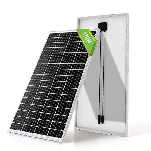ECO-WORTHY Monokristallines Solarmodul, 170W Solarpanel 12V Ideal zum Laden von 12V Batterien für Wohnwagen, Garten, Wohnmobil, Boot und Hausdach