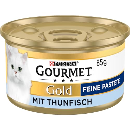 Gourmet Gold Feine Pastete Katzenfutter nass, mit Thunfisch, 12er Pack (12 x 85g)