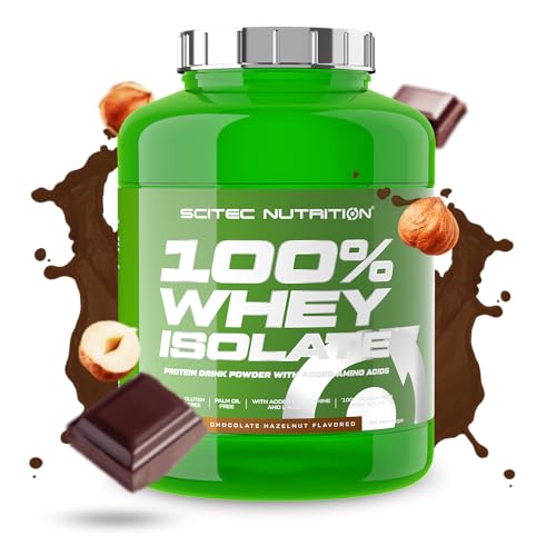 Scitec Nutrition 100% Whey Isolate - Reine Proteinleistung mit BCAAs - Glutamin & Arginin - Zucker- & Glutenfreie Formel, 2 kg, Schokolade-Haselnuss