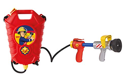Simba 109252293 - Feuerwehrmann Sam Feuerwehr Tankrucksack, mit einfach oder Mehrfachstrahl, Tankvolumen: 1800ml, Reichweite: 10m, für Kinder ab 3 Jahren