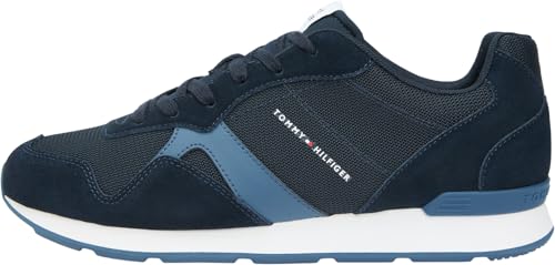 Tommy Hilfiger Herren Runner Icon Mix Fm0fm05679 Low-Top, Blue Desert Sky, 43 EU