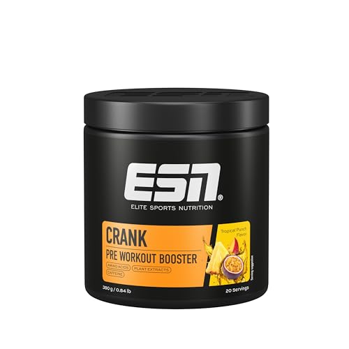 ESN Crank, Tropical Punch, 380g, Pre Workout Booster mit Koffein, vegan - made in Germany