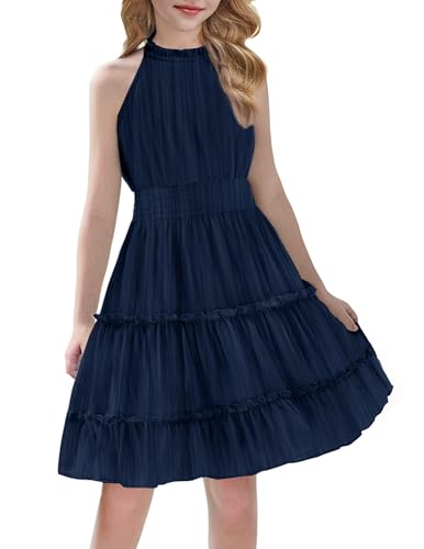 Arshiner Mädchen Kleid Kinder Festliches Neckholder Chiffon Partykleider