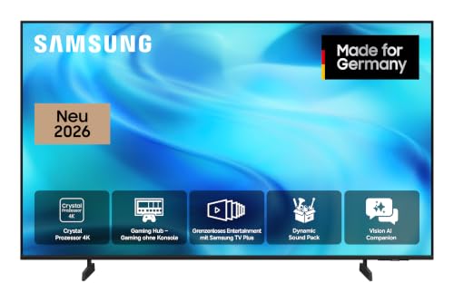 Samsung Crystal U7099H 4K 50 Zoll (125 cm), UHD Fernseher, AI Companion für Deine Fragen, 4K Upscaling, Dynamik Sound Pack für Premium-Sounderlebnis, Gaming Hub, kostenlos 900 Sender, Smart AI TV