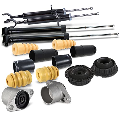 ATEC Germany 4x Gasdruck Stoßdämpfer Vorne und Hinten Federbein inkl. Domlager & Staubschutzsatz, Kompatibel mit A udi A6 C5 (4B2) Avant (4B5); VW PASSAT B5 (3B2) Variant (3B5), PASSAT B5.5 (3B3)