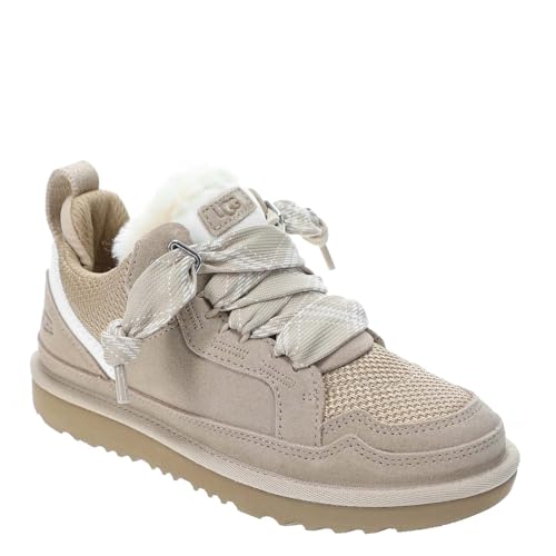UGG Boy's Lowmel Sneaker, Sand, 5 Big Kid