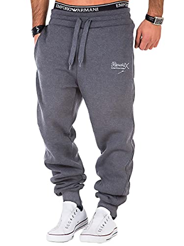 REPUBLIX Herren Sporthose Jogger Jogginghose Sweatpants Trainingshose R-0052 Dunkelgrau XXL