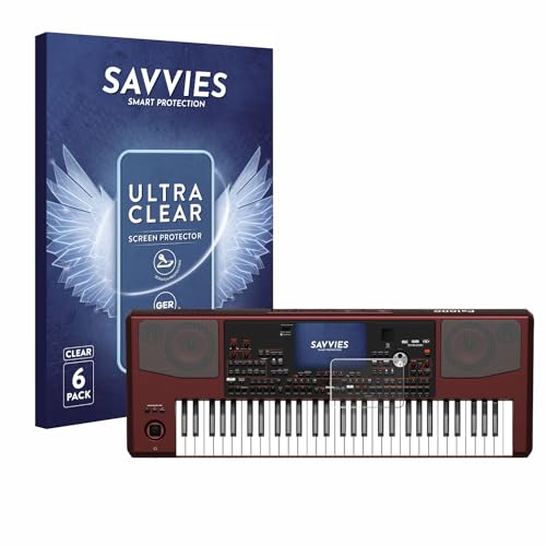 Savvies 6 Stück Schutzfolie für KORG Pa1000 Displayschutz-Folie Ultra-Transparent