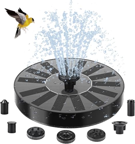 Solar Springbrunnen für Außen, Solar Teichpumpe mit 6 Effekte Solar Wasserpumpe Solar schwimmender Fontäne Pumpe für Gartenteich Oder Springbrunnen Vogel-Bad Fisch Behälter