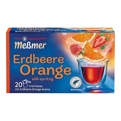 Meßmer Erdbeere-Orange | 20 Teebeutel | Glutenfrei | Laktosefrei | Vegan