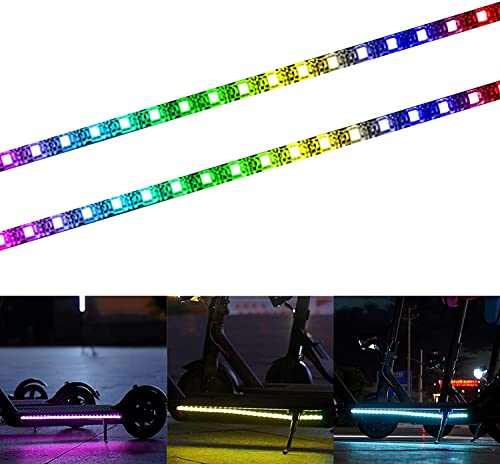 Scooter Zubehör LED-Lichtbänder für Elektroroller - Wasserdichtes faltbares Sicherheitsdekorationslicht für Xiaomi M365 - Bunte Nachtfahrrad-Skateboard-Festzeltlampe
