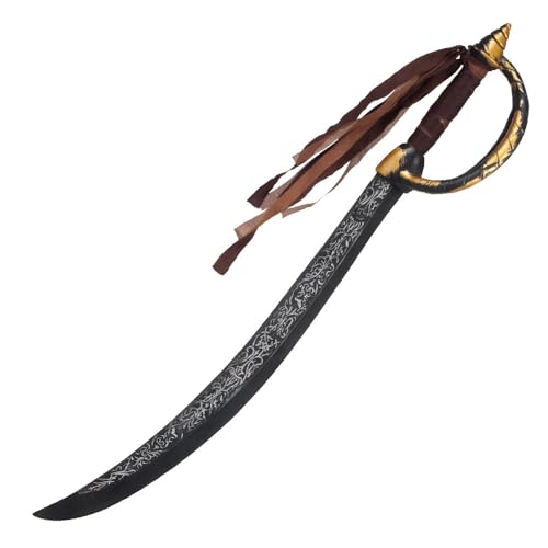 Boland 00668 - Piraten Schwert, ca. 68 cm lang, Kunststoff, Ledergriffband mit Fransen, Freibeuter, Seefahrer, Karneval, Halloween, Fasching, Mottoparty