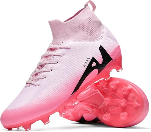 WOWEI Fußballschuhe Herren High Top Spike Cleats Outdoor Athletics Professionelle Fussballschuhe Kinder Trainingsschuhe Fußballschuhe Sportschuhe Wettkampf (IQJ-C18, 40EU)