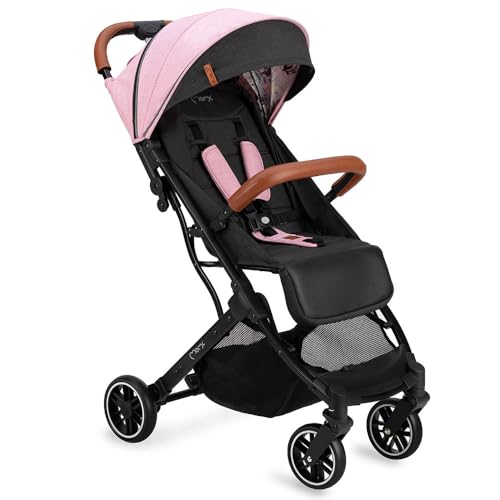 MoMi ESTELLE Reise Buggy Klein Zusammenklappbar - Kinderwagen Klappbar für Kinder bis 15kg ab 6 Monaten - Reisebuggy mit Liegefunktion - Kinderbuggy Leicht 7,5kg - 5-Punkt-Sicherheitsgurt