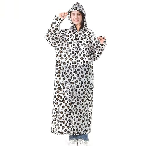 Aolegoo 2 Stück Regenponcho, Regencape Durchsichtig Dicker für Fahrrad, Wandern, Camping, Konzert (Leopard)