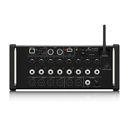 Behringer X AIR XR16 16-Eingangs-Digitalmixer Für iPad/Android-Tablets Mit 8 Programmierbaren Midas-Vorverstärkern, 8 Line-Eingängen, Integriertem WiFi-Modul und USB-Stereorecorder