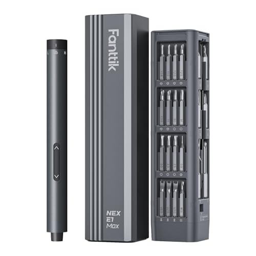 Fanttik E1 Max Mini Elektro Schraubendreher Set, 50 in 1 Magnetische Präzisions-Schraubendreher Kit, 2 Gänge Drehmoment, 5/32 Zoll Sechskant, Geeignet für Reparatur für iPhone,Laptop, Brillen, Uhren