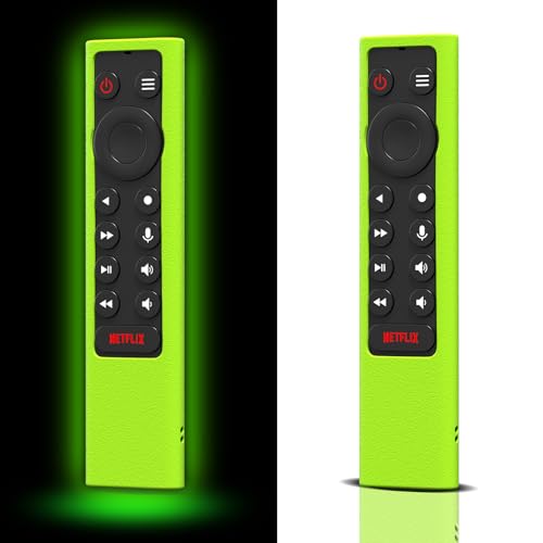 Silikon-Schutzhülle für NVIDIA TV-Fernbedienung Glow in The Dark, Remote Cover für NVIDIA Shield Android TV Pro/4K HDR Smart TV-Fernbedienung (Leuchtendes Grün) -【 2 Pack】
