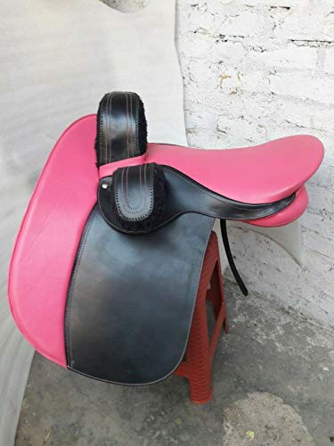 EU Englischer Seitensattel, Leder, Rosa / Schwarz