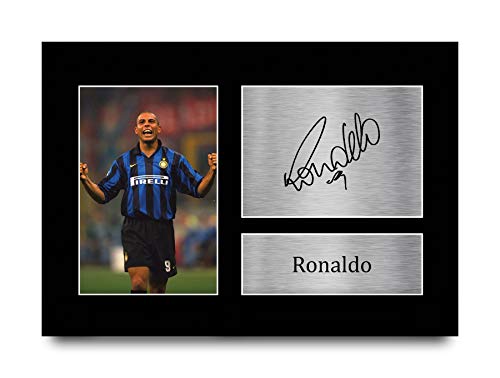 HWC Trading A4 Ronaldo Inter Milan Gifts gedrucktes signiertes Autogramm Bild für Fußballfans und Fans