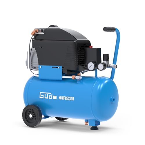 Güde Kompressor 231/10/24 (ölgeschmiert, max. 10 bar, 1500 W, Kessel 24 l, Ansaugleistung 206 l/min, Druckminderer, 2x Manometer, Sicherheitsventil, Kondensatablassschraube, Luftfilter, mobil)