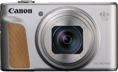 Canon PowerShot SX740 HS Lite Edition Digitalkamera (20,3 MP, 40-Fach optischer Zoom, 7,5cm (3 Zoll) Display, DIGIC 8, 4K Ultra HD, HDMI, WLAN, Bluetooth, Blendenautomatik, Zeitautomatik), Silber