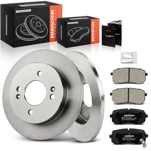 Frankberg Bremsensatz inkl. 2x Bremsscheiben + 4x Bremsbeläge Hinten Kompatibel mit i10 PA Picanto TA Picanto SA Replace# 5830207A10,5830207A00