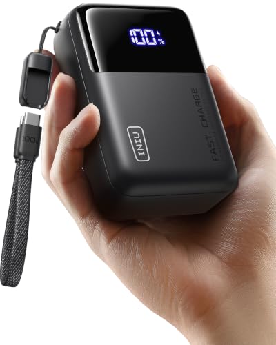 INIU 25000mAh Laptop Power Bank, Kompakt 100W Schnellladung mit USB C Kabel