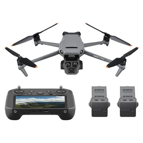 DJI Mavic 3 Pro Fly More Combo mit DJI RC Pro (leuchtstarker Bildschirm), 4/3 CMOS Hasselblad-Kamera, drei Intelligent Flight Batteries, Ladestation, ND-Filterset, Kameradrohne für Erwachsene