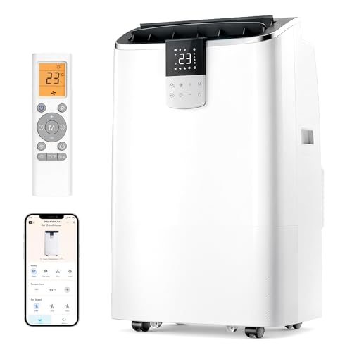 Temprium Mobile Klimaanlage 12000BTU mit Abluftschlauch | 4-in-1 Mobiles Klimagerät mit Fensterabdichtung | APP-Steuerung + Fernbedienung | Leiser Betrieb <41dB | 24h-Timer