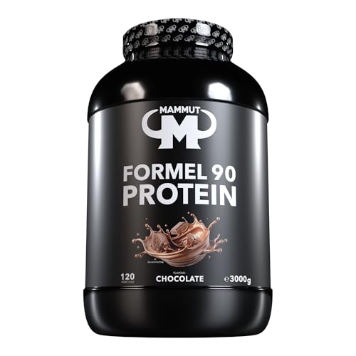 Mammut Nutrition Formel 90 Proteinpulver Schoko – 3kg – 4-Komponenten Whey Protein Pulver mit Sojaproteinisolat, Milchprotein, Eiprotein & Vitamin B6 – 77% Eiweiß