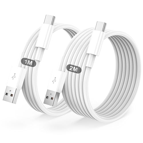 BSTOEM USB C Kabel 2 Stück 1M+2M USB a auf USB C Ladekabel Für IPhone 17/16/15/Air/Pro/Plus/Pro Max Für Galaxy S24/S23+/Ultra/A53/A54/iPad Pro/Air/handy CarPlay Type-C Ladekabel