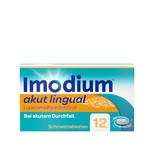 Imodium® akut lingual - Soforthilfe bei akutem Durchfall – Schmilzt sofort auf der Zunge - 12 Tabletten