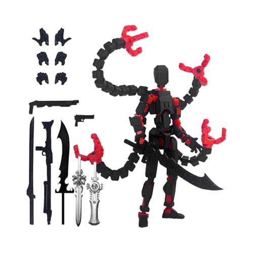 Montage Abgeschlossen T13 Action Figuren, 3D Druck Actionfiguren Mit Mehreren Gelenken, Figuren Schreibtischdekoration Mit 7 Waffen Und 3 Handtypen, Für Spielliebhaber Spielzeug